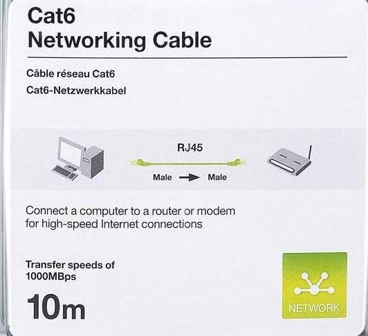 CAT 6 - 10m Ethernet Cable - BELKIN - LAN - Patch Cord | High-Speed - 1000 MBps 1GB Cat6 - Cat 5e RJ45 - Gigabit Ethernet CAT5