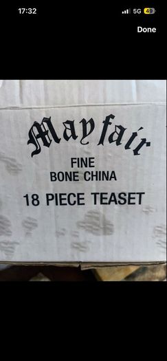vintage Mayfair Fine Bone China 18pc 6 Trios - Staffordshire England - Original Box