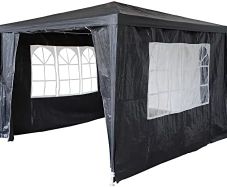 3x3m Garden Steel Tube PE Gazebo With 4 Pieces