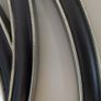 Contemporary circular wall mirror - black and silver finish Image 2