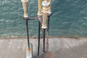 Black &amp; Brass 4 piece fireside set