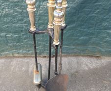 Black & Brass 4 piece fireside set