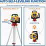 Rotary Laser Level Kit, 360 Degree Automatic Self Leveling Green Beam Horizontal Laser Transit, with Aluminum Tripod & Grade Rod, 500m Image 5