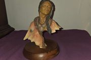 1994 Stephen Herrero (Signed) Medicine Woman Folk Art on wooden base