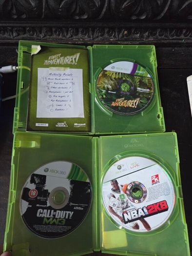 Xbox 360, 3 Controllers, 58 Games