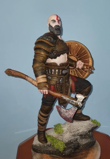 Kratos 14.5in Custom Statue Premium Hand Painted Collector Quality