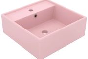 Luxury Basin Overflow Square Matt Pink 41x41 cm Ceramic