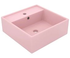 Luxury Basin Overflow Square Matt Pink 41x41 cm Ceramic