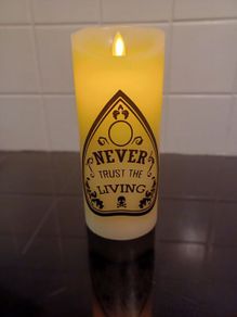 Beetlejuice inspired led candle