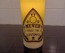 Beetlejuice inspired led candle