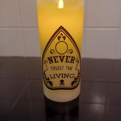 Beetlejuice inspired led candle