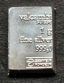 1 gram Silver Bar - Valcambi 999
