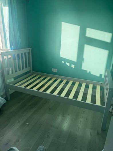 Grey single bed
