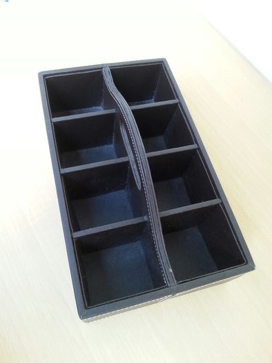 Brown leather french tea organiser