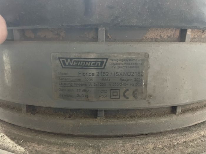 Industrial Hoover for parts or repair on dolly with wheels