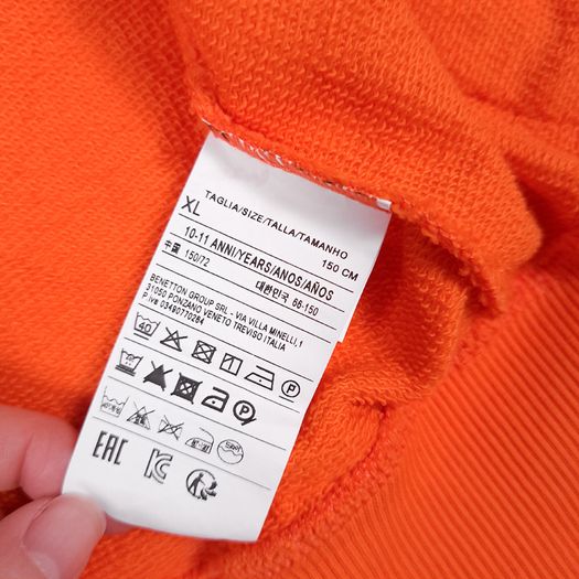 United Colors of Benetton Bright Orange Logo Track Jacket Slim Fit 8UK/36EU