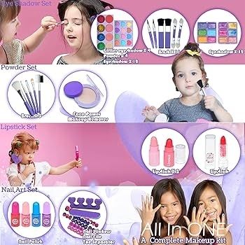 Kids Makeup Sets Girls Toys - unicorn gifts for girls Washable Make Up Starter Kit, Childrens Princess Pretend Play Games kids Toys Presents, Little Girl Birthday Gifts Set For Age 4-12 Year Old