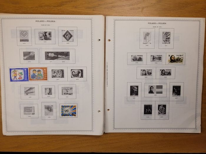 Poland 1946 -1983  Minkus Stamp album pages partially filled