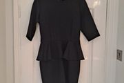 Elegant black peplum dress