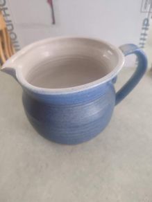 Wynne Pottery Large Wide Blue Jug / Vase