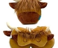 Highland Coo Plush Travel Pillow & Eye Mask Set