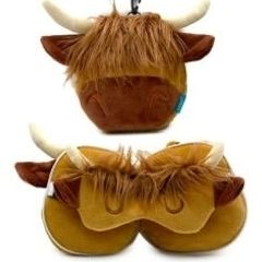 Highland Coo Plush Travel Pillow & Eye Mask Set
