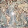 Antique World Map - Wooden Frame Image 3