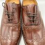 Loake 202T Brown Leather Brogues Shoes Wingtip UK 7.5 EU 41.5 - Made England Image 9
