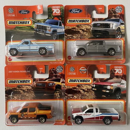 Ford F-150/ Lightning, Honda Ridgeline, Nissan Hardbody - Matchbox Cars