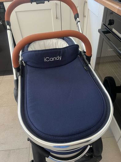 iCandy Peach Royal blue & Brown leather