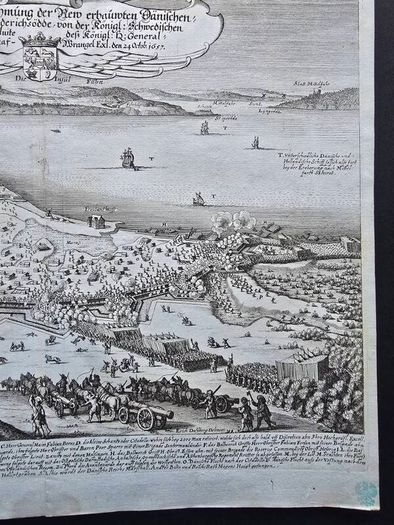 3 Matthaus Merian Antique Battle Engravings  17th Century Framed Set