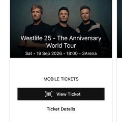 Westlife seated x3 Saturday 19/09