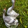 Mid-Century USSR Porcelain Sculpture Two Geese by Dmitry Gorlov Verbilki Export Mark DFZ Image 4