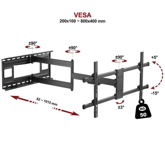 Tv Wall Mount Bracket Tilt Swivel Long Arm 43-80"