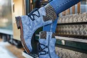 navy boots size uk 2 worn once