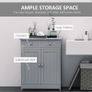 75x60cm Freestanding Bathroom Storage Cabinet Unit w/ 2 Drawers Cupboard Adjustable Shelf Metal Handles Traditional Style Grey Image 4