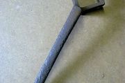 Old wrench for removing hub nuts from horse drawn trap wheels