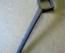 Old wrench for removing hub nuts from horse drawn trap wheels