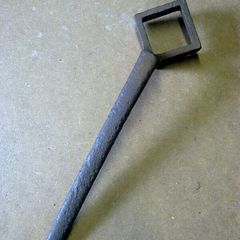 Old wrench for removing hub nuts from horse drawn trap wheels