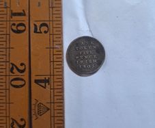 coin 1805 bank 5 pence token.