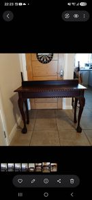 Elegant Antique Mahogany Hall Table / Console Table (Ball & Claw Feet)