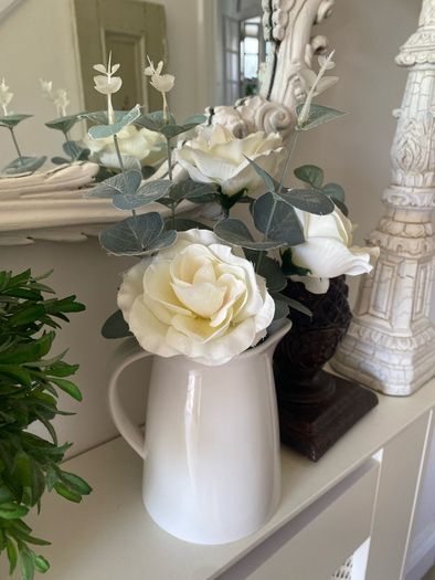 ShabbyChic Vintage Tray with jug filled with flowers