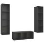 3 Piece TV Cabinet Set Grey Chipboard Image 4