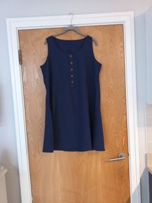 Navy  Sleevless Dress/Long Top.  S.XL- 14. New  - No Tag.