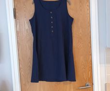 Navy  Sleevless Dress/Long Top.  S.XL- 14. New  - No Tag.