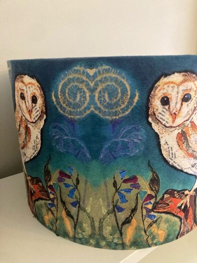 Dawn Maciocia Designer Lampshades Fox and Barn Owl Pair