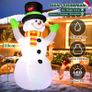 7 FT Christmas Inflatables Snowman with LED Light, 210 cm Blow up Snow Man with Magic Hat, Giant Figure Xmas Christmas Decoration IP44 Weatherproof for Garden Yard Patio Lawn Home Image 4