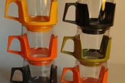 Vintage JAJ Pyrex and Plastic 1960's drinking mugs/cups