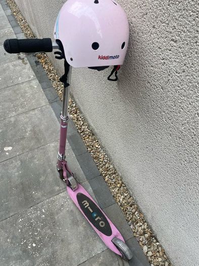 micro scooter and helmet