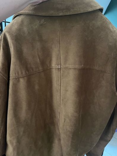 mens bomber jacket zip up suede feel